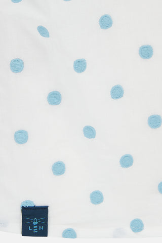 Ladies Thea Cotton Blouse - Blue Dot