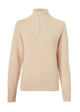 Tori Quarter Zip Knit Light Camel