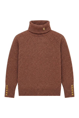 TORI ROLL NECK KNIT - LATTE