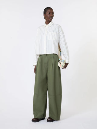Cotton shirt with a contrasting back - BROWN