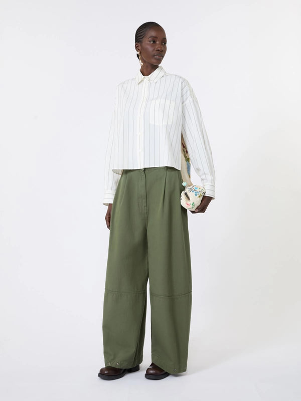 Cotton shirt with a contrasting back - BROWN