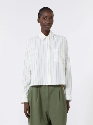 Cotton shirt with a contrasting back - BROWN