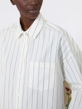 Cotton shirt with a contrasting back - BROWN