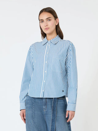 Cotton poplin shirt - CORNFLOWER BLUE