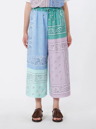 Printed cotton poplin trousers - MULTICOLOUR