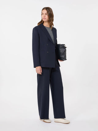 Woollen cloth palazzo trousers - NAVY