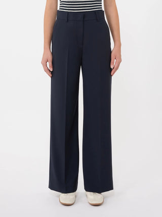 Woollen cloth palazzo trousers - NAVY