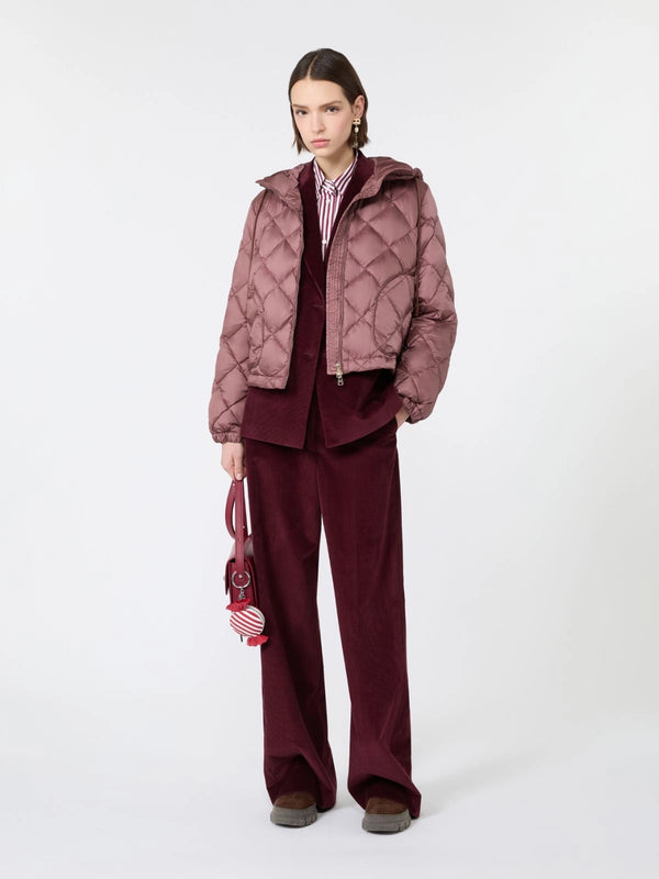 Cotton velvet trousers - BORDEAUX