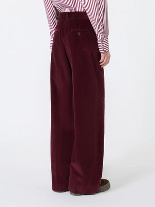 Cotton velvet trousers - BORDEAUX