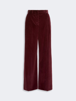 Cotton velvet trousers - BORDEAUX