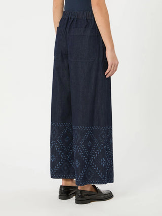 Laser-cut denim jeans - NAVY
