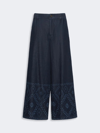 Laser-cut denim jeans - NAVY