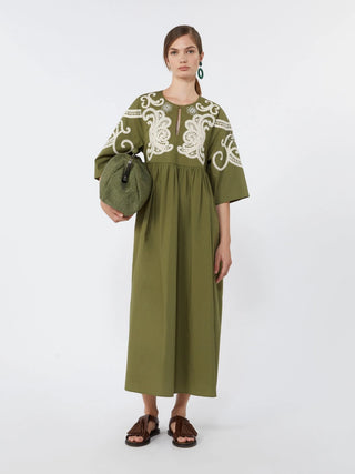 Soft cotton poplin dress - KHAKI