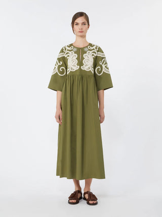 Soft cotton poplin dress - KHAKI