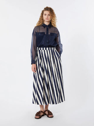 Silk organza shirt - NAVY