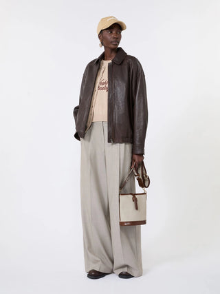 Inlay-detail cotton yarn cardigan - SAND