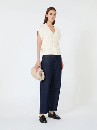 Cotton yarn gilet - ECRU