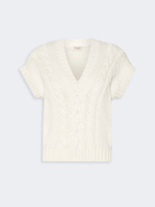 Cotton yarn gilet - ECRU