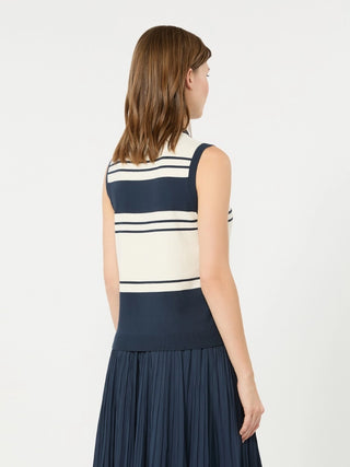 Stretch viscose sweater - NAVY