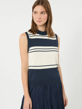 Stretch viscose sweater - NAVY