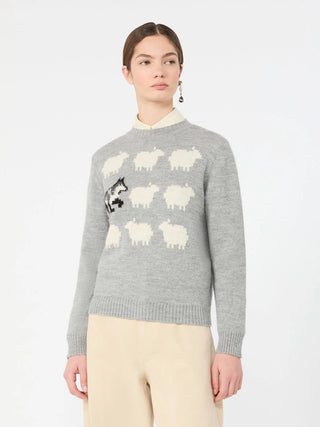 Alpaca and wool-blend yarn sweater - LIGHT GREY