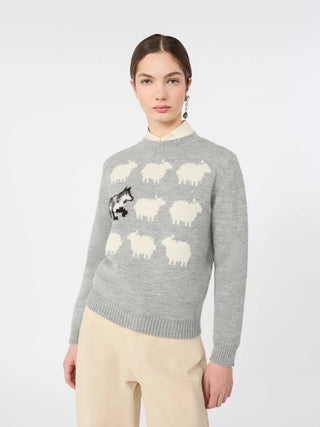 Alpaca and wool-blend yarn sweater - LIGHT GREY