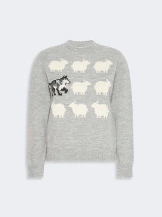 Alpaca and wool-blend yarn sweater - LIGHT GREY