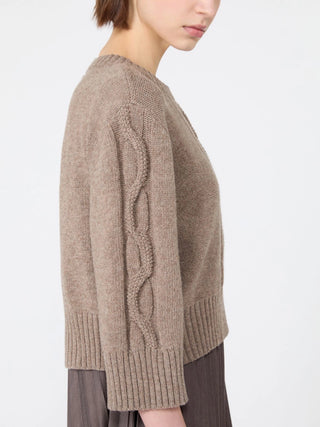 Jersey dress with a wool top - HAZELNUT BROWN