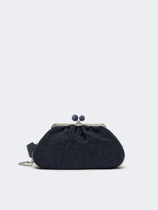 Medium raffia-effect Pasticcino bag - ULTRAMARINE
