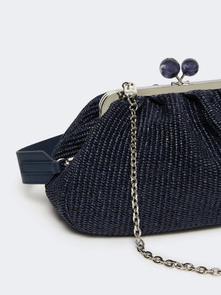 Medium raffia-effect Pasticcino bag - ULTRAMARINE