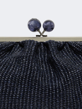 Medium raffia-effect Pasticcino bag - ULTRAMARINE