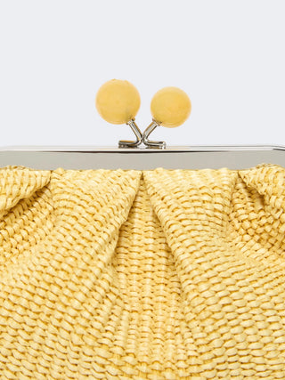 Small raffia-effect Pasticcio Bag - YELLOW