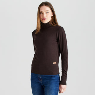 Womens Melford Knit Roll Neck - Deep Bark
