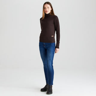Womens Melford Knit Roll Neck - Deep Bark