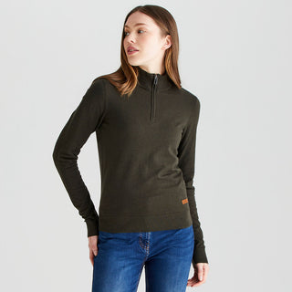 Womens Melford Knit 1/4 Zip - Deep Forest