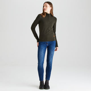 Womens Melford Knit 1/4 Zip - Deep Forest