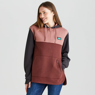 Ridgeline Womens Tribe Hoodie Oxblood Tri Colour