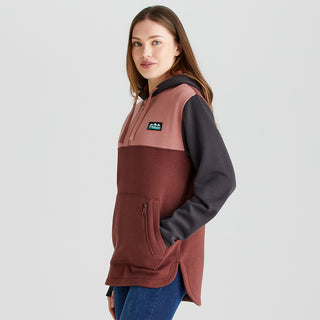 Ridgeline Womens Tribe Hoodie Oxblood Tri Colour