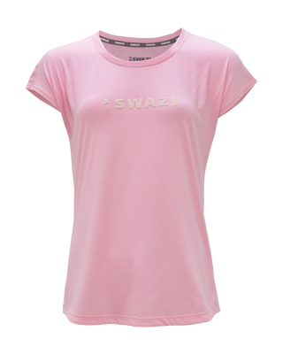 WOMENS SWAZI CAP SLEEVE TEE PETAL PINK