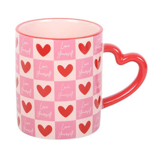 Love Yourself Valentine's Day Mug with Heart Handle
