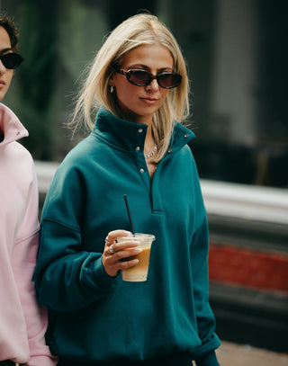 Snap Collar Sierra Sweatshirt Teal