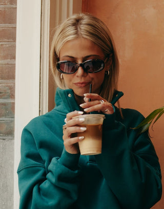 Snap Collar Sierra Sweatshirt Teal