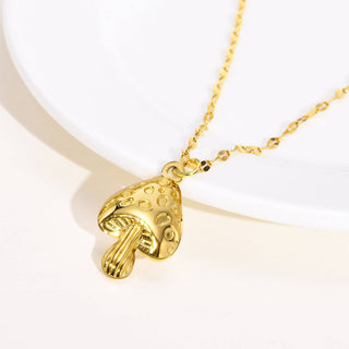 Toadstool Necklace in Gold