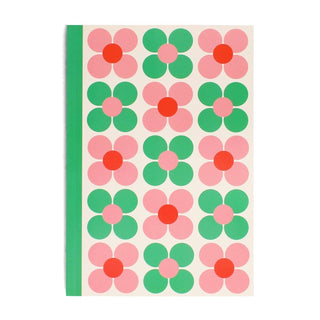 A5 Notebook - Pink And Green Daisy