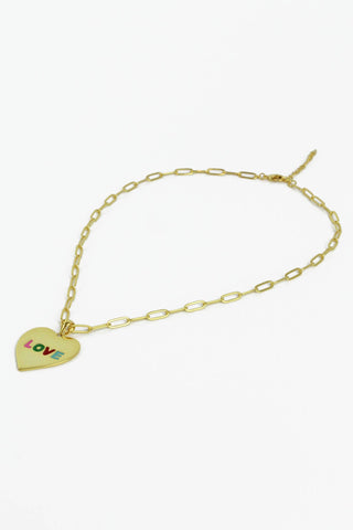 RAINBOW ENAMEL LOVE HEART NECKLACE