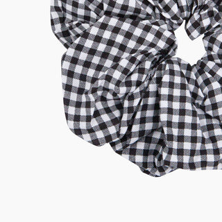 Large Gingham Scrunchie in Black: One-size