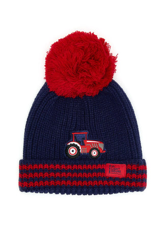 Bobbie Bobble Hat - Red Tractor Stripes