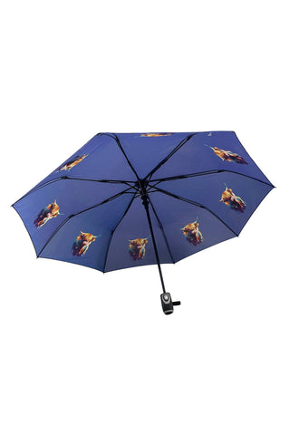 Scottish Highland Cow Umbrella (Short): Blue