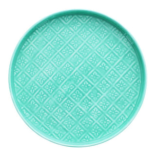 Round enamel trinket tray (30cm) - Aqua