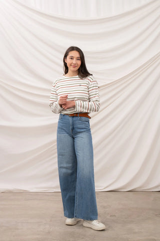 Causeway Breton Top - Sea Kelp Rust Stripe